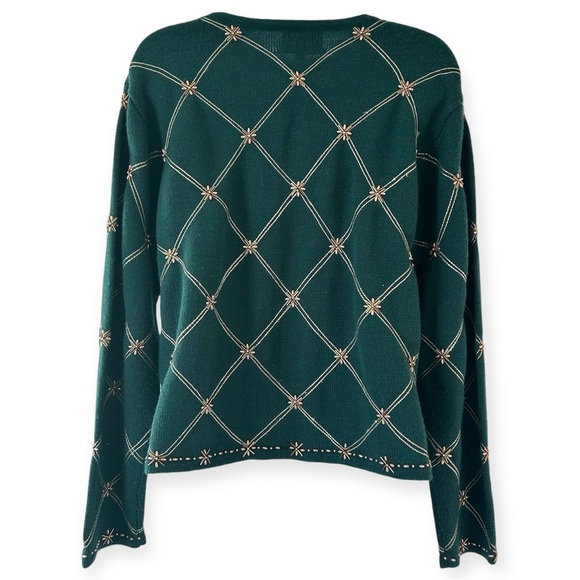 SUSAN BRISTOL Vintage Hand Beaded Embroidered Cardigan Sweater L - Picture 6 of 11